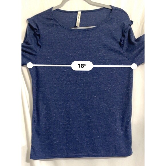 Simply Irresistable Shirt Short Sleeve Blue Ruffle Sleeve Blue Women’s XL - Picture 6 of 7
